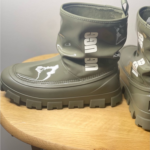 UGG Australia Women's Classic Brellah Waterproof Mini Boots Olive Green Shoes - Picture 13 of 14